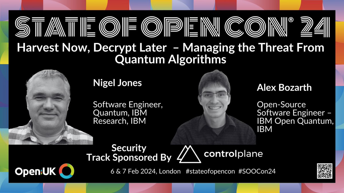 🥳 Learn about quantum algorithms and secure cryptography! Check out the full video with @planetf1 & @stbando: youtube.com/watch?v=N_Gbi6… #soocon24 #soocon25 #opensource