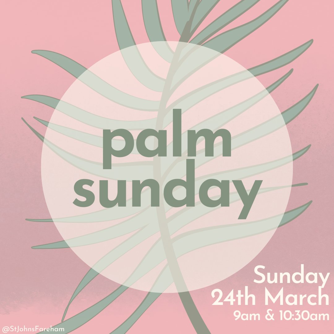This week it's Palm Sunday! The first day of Holy Week. Join us at 9am and 10.30am to celebrate.