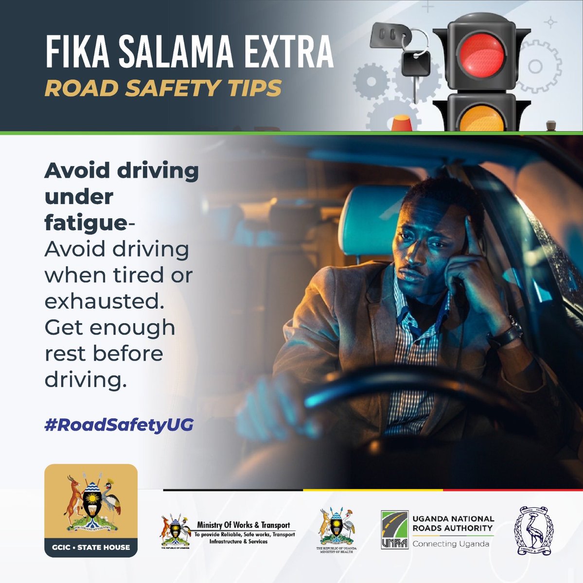 As soon as you start feeling signs of sleep, do your eyes a favor and take a break. 
#RoadSafetyUG