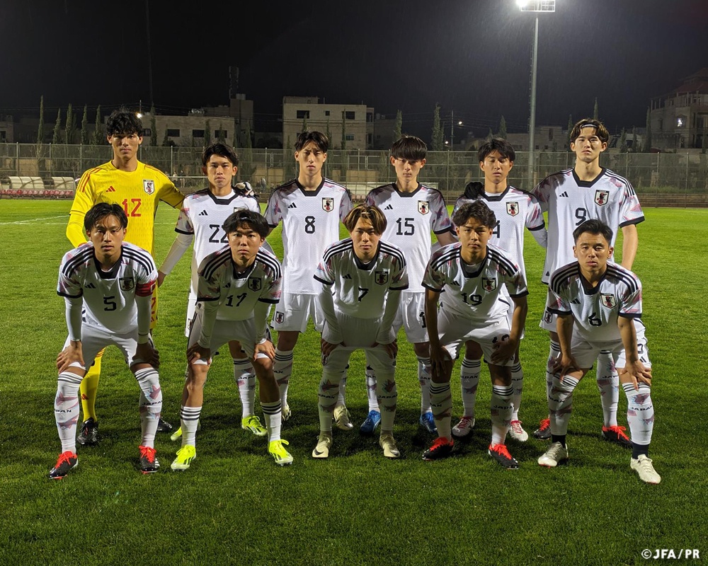 jfa_samuraiblue's tweet image. 🔹U-19日本代表🔹
【Match Report✍️】

🏆国際親善試合
🗓️3/21(木)23:00(現地時間)
🏟Khirbet El Souk Stadium(ヨルダン)

🇯🇵U-19日本代表 3 (1-0) 1 U-19ヨルダン代表🇯🇴
⚽️#後藤啓介(RSCアンデルレヒト／ベルギー)、#塩貝健人(慶応義塾大)、#平賀大空(京都サンガF.C.)…