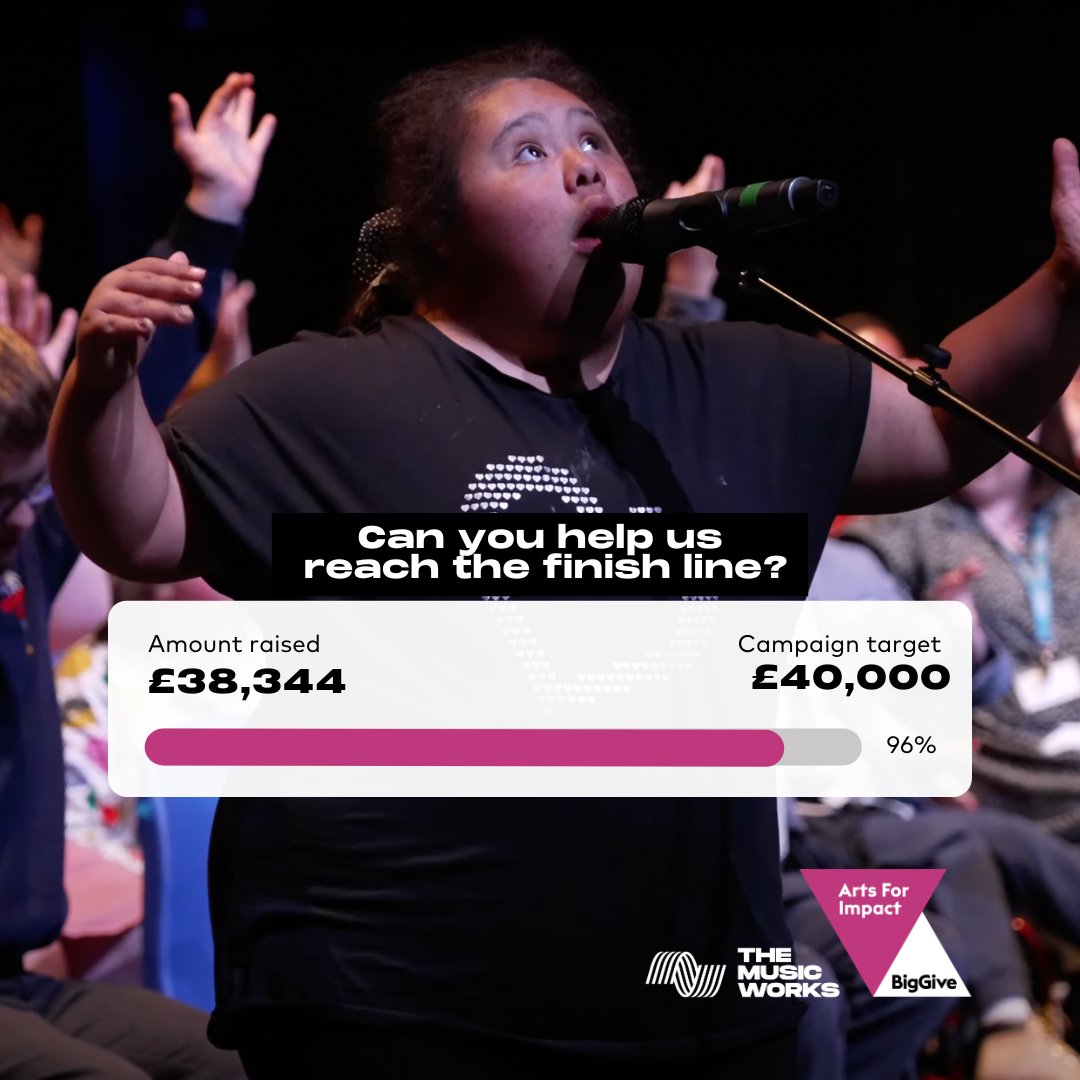🥳We have raised £38,344 so far 🥳#ThankYou so much to all those who have donated, we are so grateful! Can you help us reach our target? Every #Donation no matter what sized will be doubled by @BigGive until 26th March! Donate here ➡️ow.ly/JSUX50QZnqZ #ArtsForImpact
