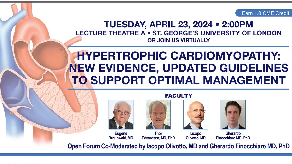 Great learning opportunity on #HCM organized by @academiccme at @StGeorgesUni, accessible on zoom. Learn from masters in the field with @IacopoOlivotto @ThorEdvardsen and @BraunwaldEugene. Join at: US02WEB.ZOOM.US/J/86801895092