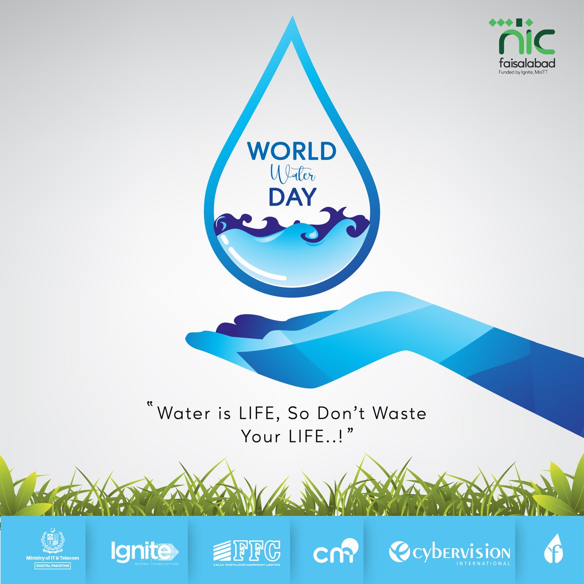 #WorldWaterDay Let's unite for peace and a stable future through water conservation. At NIC Faisalabad, we're committed to innovative solutions, ensuring clean, accessible water for all. Join us in saving water for generations! #WaterForPeace #Innovation