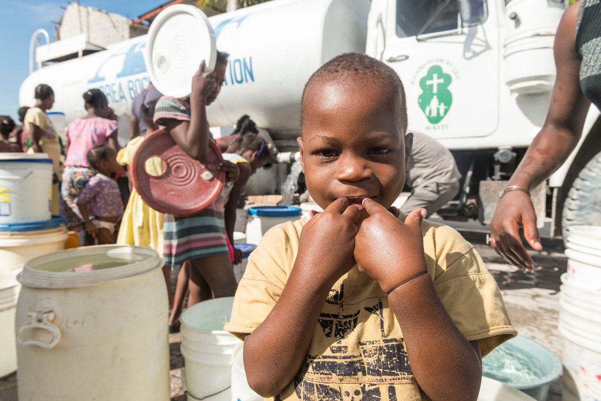 Today, March 22, we’re celebrating #WorldWaterDay ! Since 2013, ABF’s Water Truck project, in collaboration with our local partner @Stlukehaiti, has been distributing 24,000 gallons of water every day to over 400,000 people who live in the slums of Citè Soleil, Haiti. Every