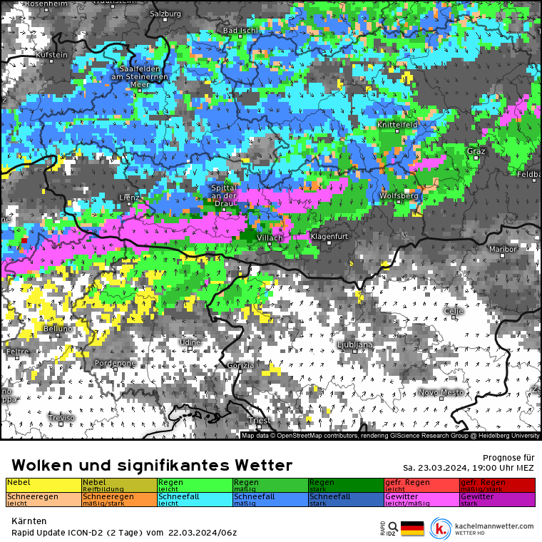 WWien10's tweet photo. Nach den neuesten Karten spielt nur noch #ICON-D2 das volle Programm beim morgigen #Kaltfront-Durchgang mit #Gewitter und #Schneefall ab 19 Uhr. #SuperHD hingegen ab 17 Uhr lediglich kurzer #Starkregen und bisserl Wind. Das #Italientief spielt hingegen kaum noch ne Rolle. https://t.co/0BmORkxPEb
