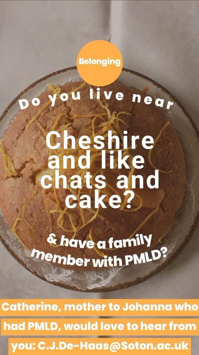 Do you have a child who is at school. I’m a PhD student, and mother to Johanna who had PMLD . I research how we experience belonging to our own communities alongside our children through conversations with a small group of families cjdh1n21@soton.ac.uk.