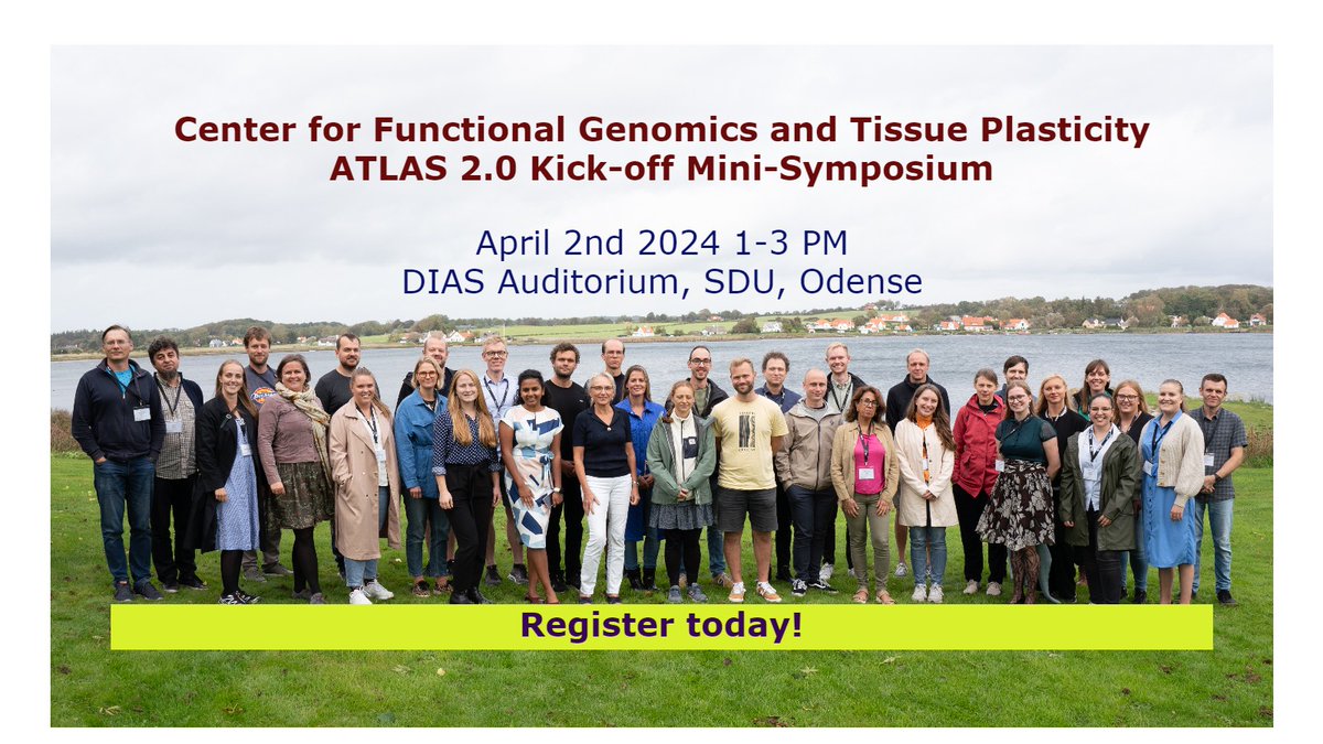 ATLAS (@atlas_sdu) on Twitter photo ๐Last chance to sign up (for the reception part)
Reminder: We celebrate the kick-off of ATLAS 2.0 with a mini-symposium. Talks by center director <a href="/susmandrup/">Susanne Mandrup</a> and center members on the journey so far and what is to come!
Register for the event here: event.sdu.dk/atlaskickoff ๐Last chance to sign up (for the reception part)
Reminder: We celebrate the kick-off of ATLAS 2.0 with a mini-symposium. Talks by center director <a href="/susmandrup/">Susanne Mandrup</a> and center members on the journey so far and what is to come!
Register for the event here: event.sdu.dk/atlaskickoff