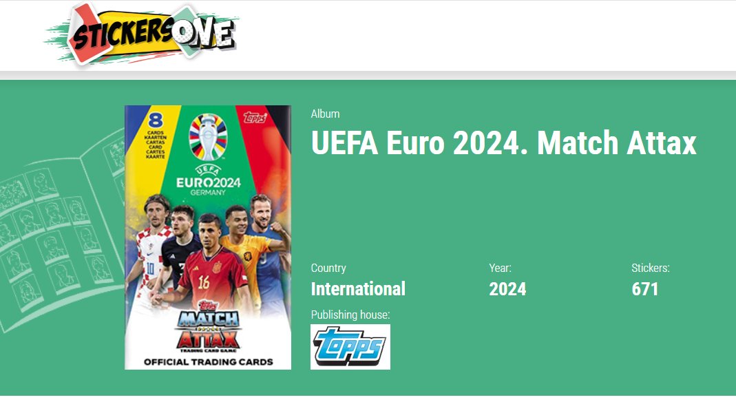 stickersone.com/en/album-uefa-… #EURO2024 #MATCHATTAX #CHECKLIST #TOPPS #figurine #thehobby #paninistickers #soccerstickers #soccercards #GotNeedGot #footballstickers #footballcards #futebol #calcio #football #tradingcards #figurinepanini #topps and much more ! #rt
#followback