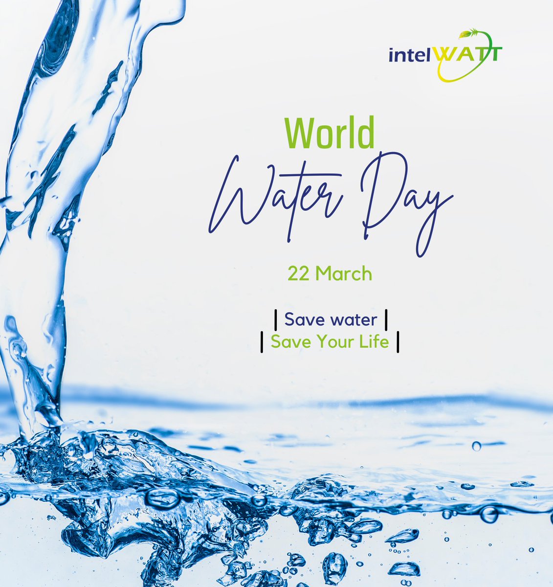 Happy #WorldWaterDay! 💧 At IntelWATT, we're dedicated to innovating water treatment technologies for a sustainable future. Let's work together to ensure access to clean water for all. #intelWATT #WaterIsLife @ict4water_eu