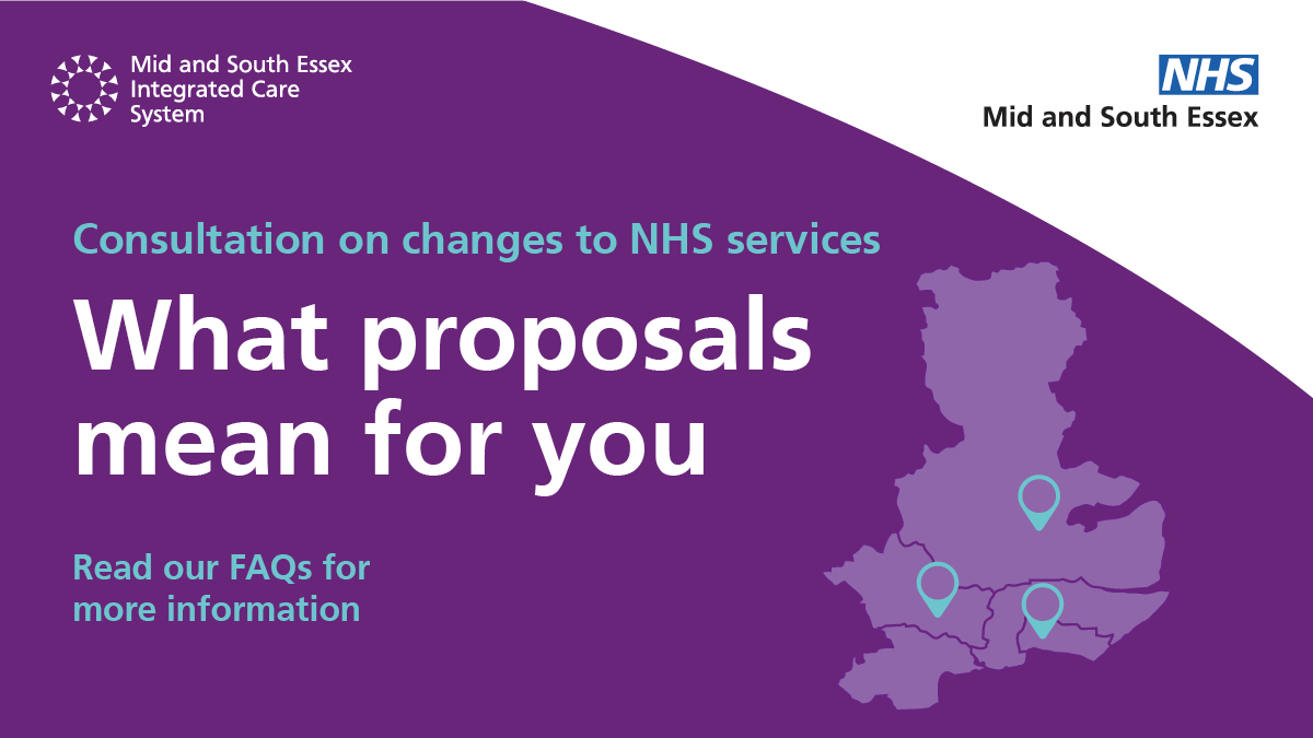 Make sure you know how proposed changes to NHS services could affect your area. A series of Frequently Answered Questions set out what proposals will mean for different parts of mid and south Essex. Find out more here: brnw.ch/21wI79A
