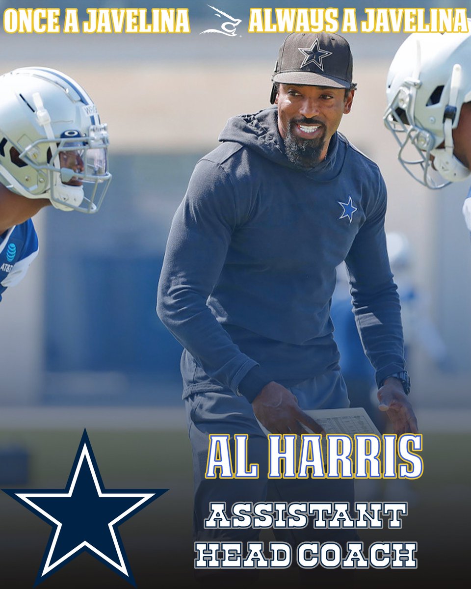 Congratulations to Javelina Football Alum Al Harris on becoming the Assistant Head Coach for the Dallas Cowboys! Once a Javelina Always a Javelina! @javelinaalumni @JavelinaFB @dallascowboys #LosHogs🐗 #DallasCowboys