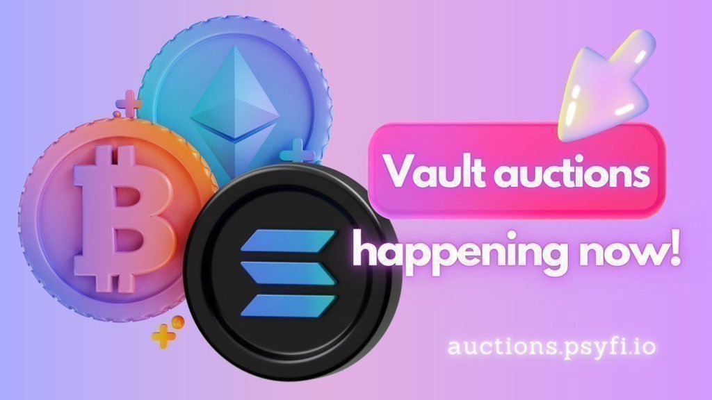 PsyFi vault auctions are happening now for the next 10 minutes! Bid on $SOL-Call, $ETH-Call, $BTC-Put options: auctions.psyfi.io