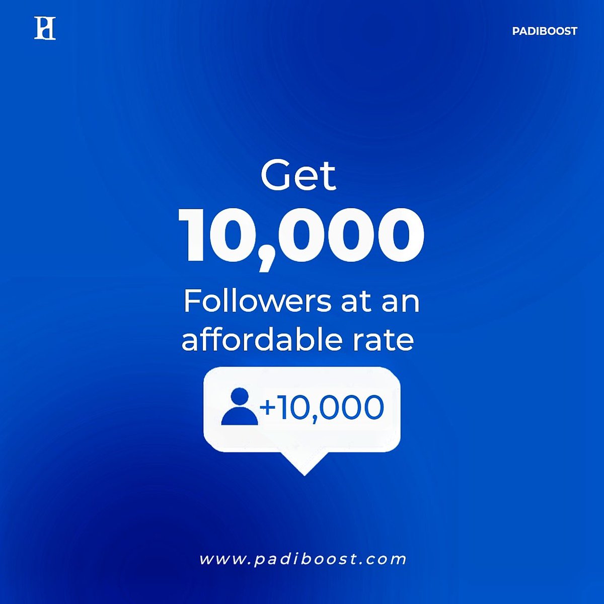 Did you know that the more followers you have, the more trustworthy your business is. Log on to padiboost.com to explore the variety of our services!
