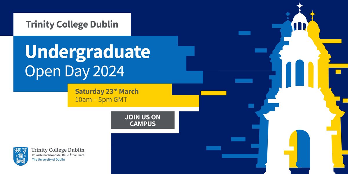 Trinity Spring Open Day is TOMORROW!! Pop by the O'Reilly Institute tomorrow to learn about the course offerings at the School of Computer Science and Statistics. 🎓 Demo's take place between 11am-2pm. 🤖 #TrinityOpenDay