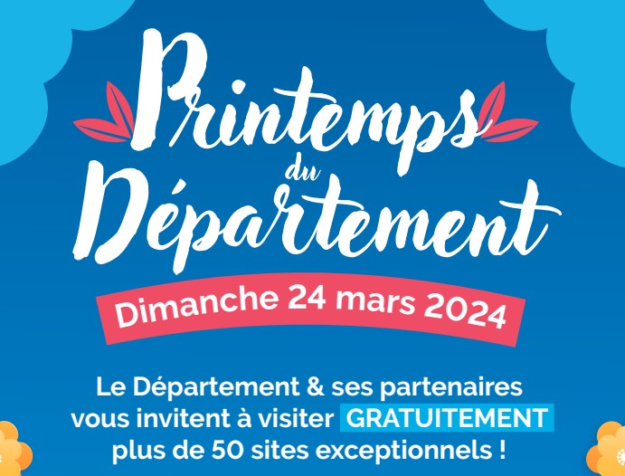 🌷 c'est le Printemps !
Dimanche, on vous donne rendez-vous dans tout le département pour la fête du Département !
12 Sorties nature
20 sites Culture et patrimoine
4 Châteaux
8 Musées
10 sites Grande Guerre
7 Sites touristiques
bit.ly/sites_touristi…