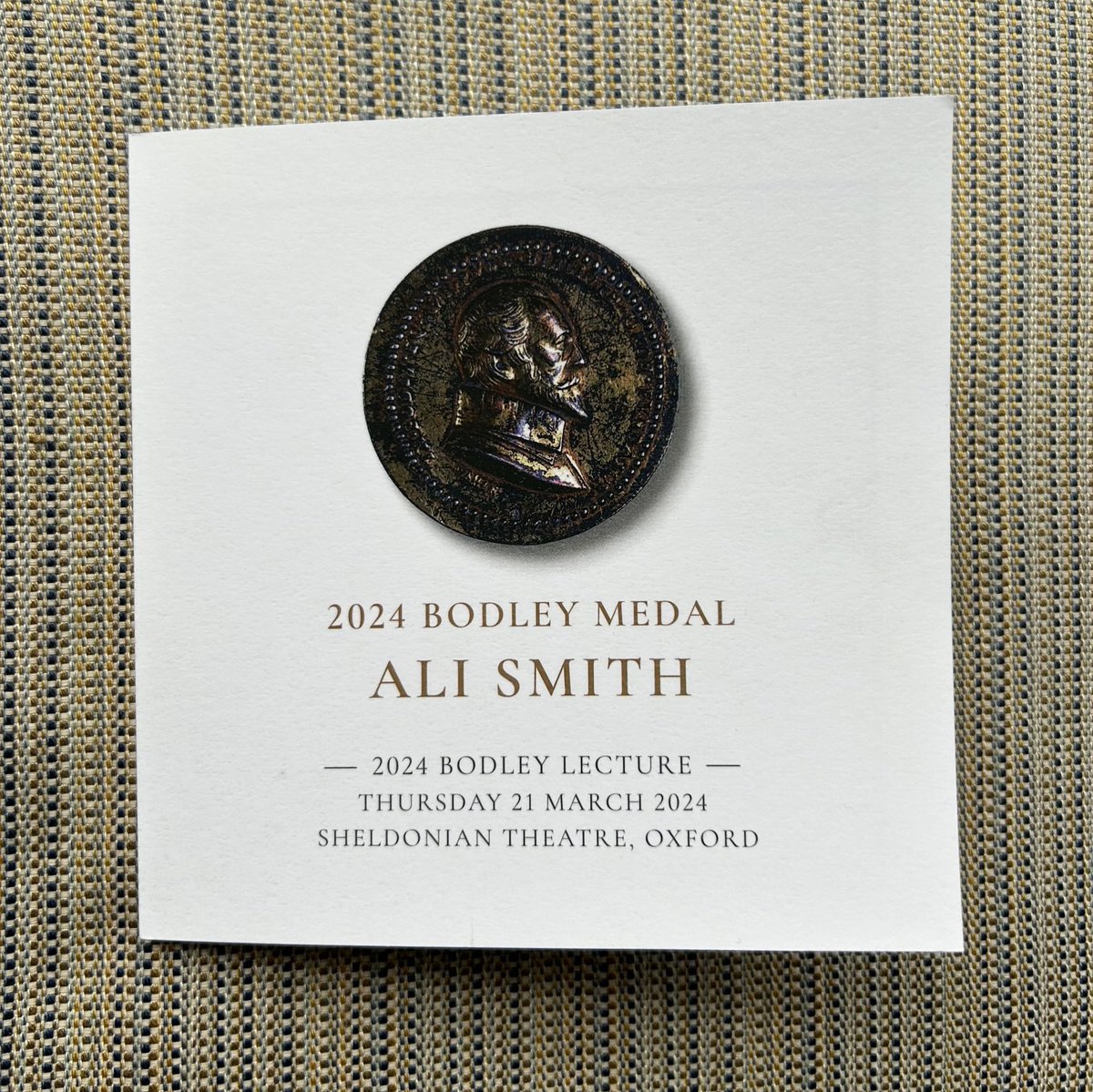 Congratulations to ALI SMITH! — awarded the 2024 Bodley Medal in Oxford last night —