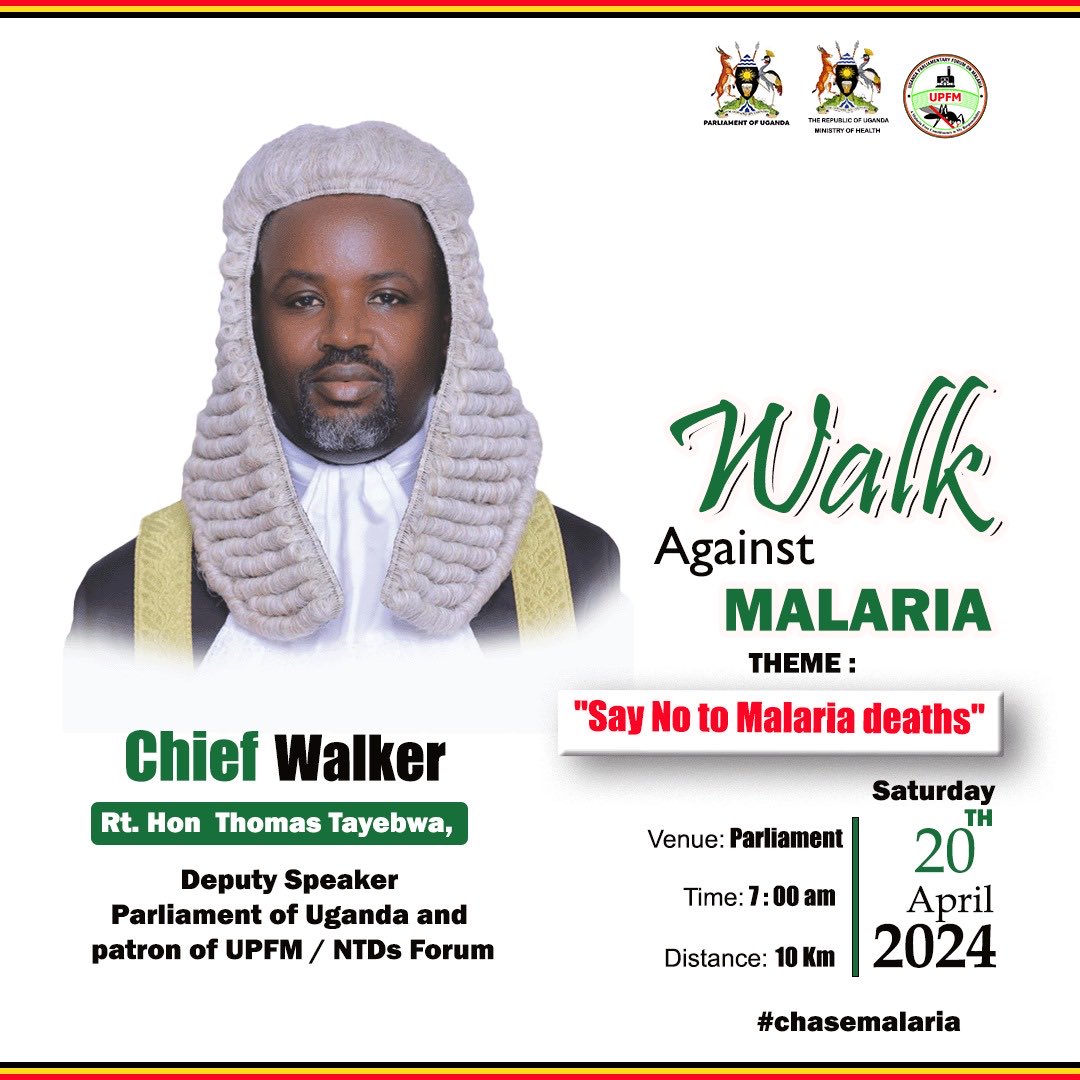 Malaria is preventable and curable yet, it’s the biggest disease burden in Uganda, killing over 32 per day. Donors are exiting; we therefore need to identify local financing to malaria & mosquito Control. Join us at parliament for the walk as we recommit to fight the mosquito.