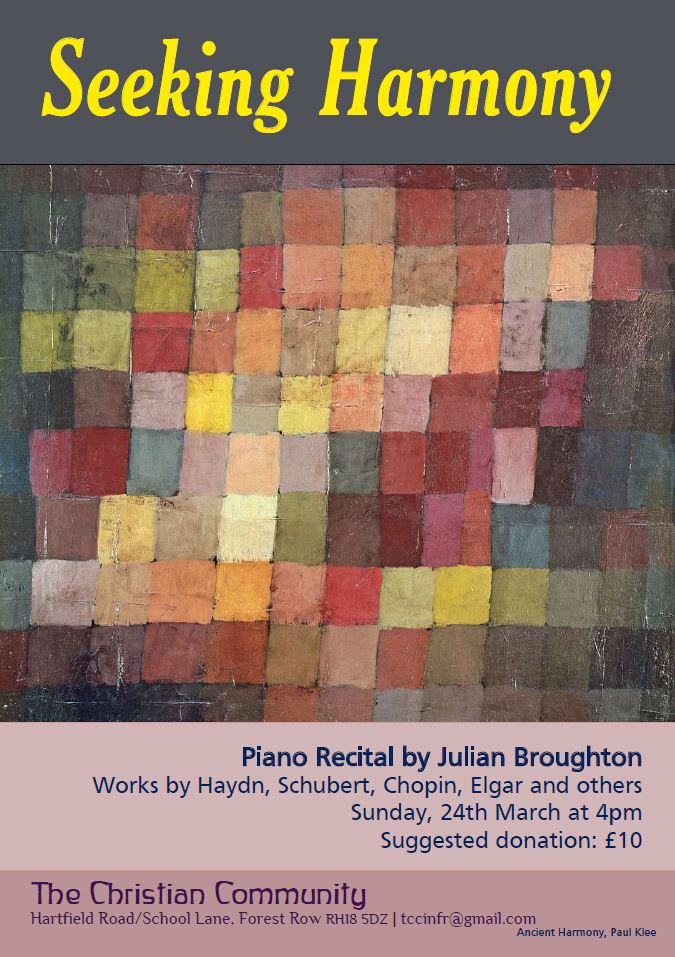 This Sunday 24 March at 4pm Julian Broughton will be giving a piano recital at the Christian Community Church in Forest Row. Three pieces by NMB composers were written for the Freedom from Torture charity in 2023. thechristiancommunity.co.uk/9959-2/?fbclid…