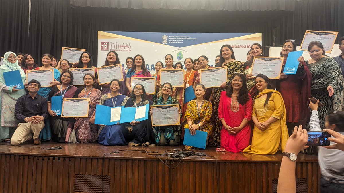 Congratulations !   #ahlconintl ,for  receiving the Blue School Certificate at India International Centre today by ITIHAAS and National Water Mission.#JAL SHAKTI #JalJeevanMission 
<a href="/cbseindia29/">CBSE HQ</a> <a href="/sdg4all/">AhlconIntl4SDGs</a>