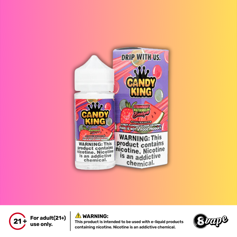EightVape's tweet photo. 🍓 Dive into Candy King's Strawberry Watermelon Bubblegum vape juice! https://t.co/KPGqh2vOTR 
💨 Bursting with sweet summer flavors and big clouds. 
🌟 Available in various nicotine levels. 
#CandyKing #strawberry #watermelon #vapjuice #ejuice #eightvape #nicotine🍉 https://t.co/mW9lMDdpzl