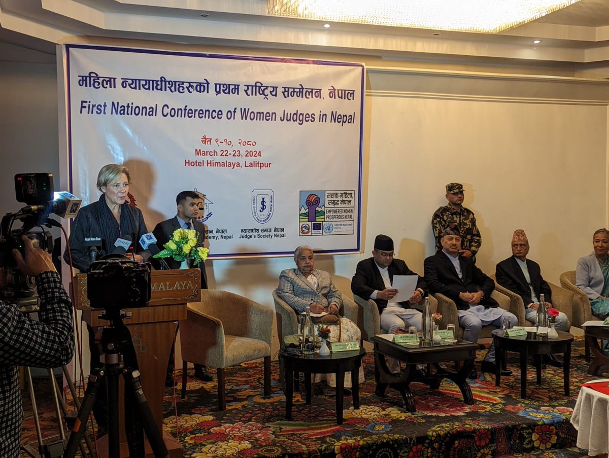 Delighted to address the first National Conference of Women Judges in Nepal! A trailblazer for increasing women’s leadership in the crucial judiciary system. 🇪🇺supports women empowerment @eeas @EU_Partnerships