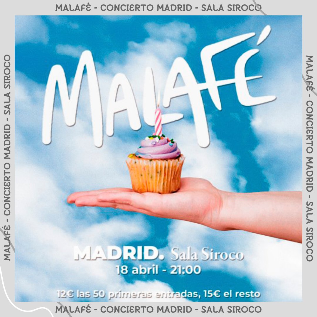 “Las cosas que me ponen triste” de @MalafeMusica ya está disponible en todas las plataformas. Lo podréis escuchar en directo en @SirocoSala el 18 de abril a las 21:00 pm. Entradas a la venta en enterticket.es/eventos/malafe…