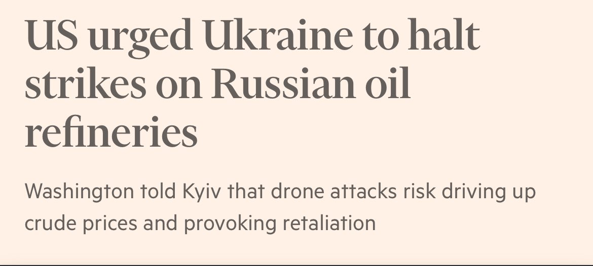 Basically the US asked Ukraine to lose and die a bit faster so that the oil prices won’t spike?