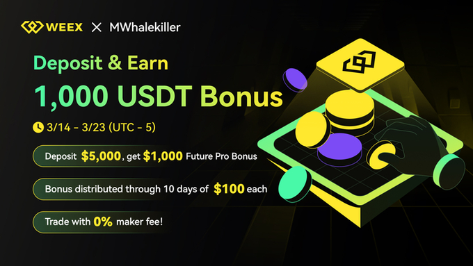 MWhalekiller's tweet photo. Last day for the $1000 usdt Bonus On a $5000 usdt Deposit !

https://t.co/DFC5SeLoWD
