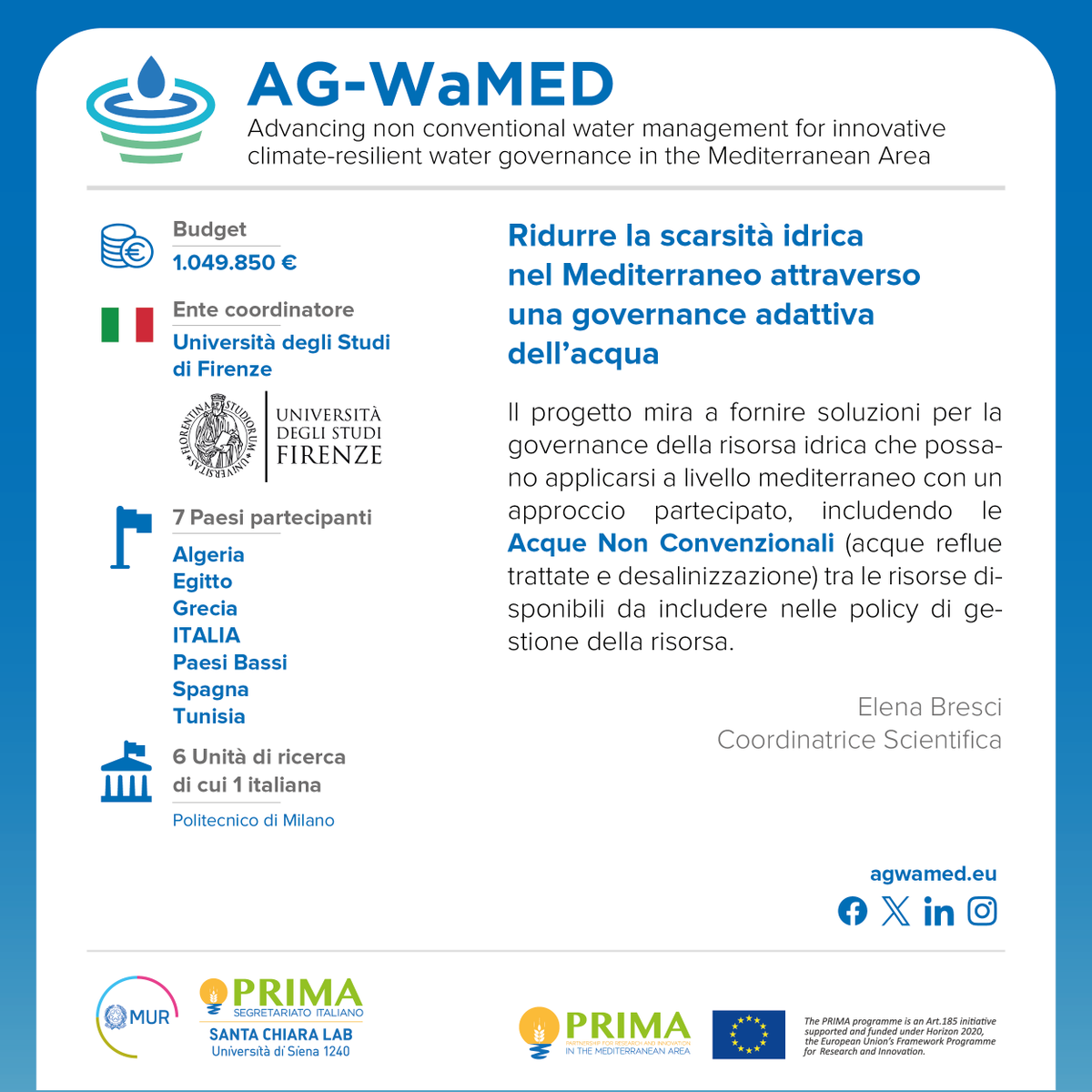 primaitaly's tweet image. 💧#WorldWaterDay 2024
Alcuni progetti #PRIMA a guida🇮🇹su #acqua:
🌊@SafeH2OFarm previene e riduce salinizzazione di suolo e acqua
🌊@AgWamed offre soluzioni per uso di acque non convenzionali
🌊@AWESOME_PRIMA:piattaforma decisionale basata su #WEFE che usa idroponica e aeroponica