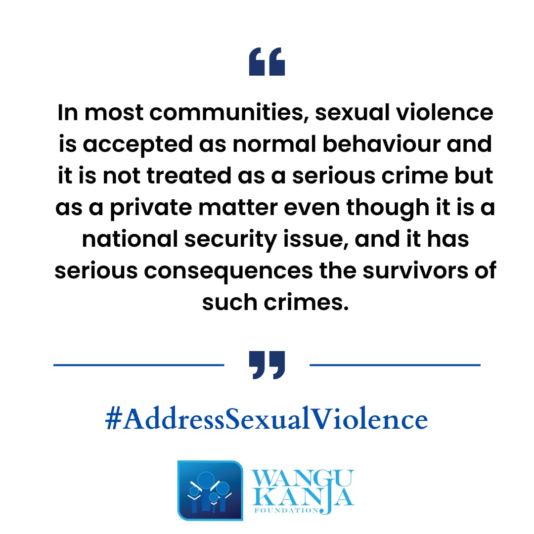 Sexual violence has been normalized in this country. This are not issues of kangaroo courts ama " kuchinja mbuzi". This needs to Stop. #AddressSexualViolence
<a href="/WanguKanjaF/">Wangu Kanja Foundation</a>