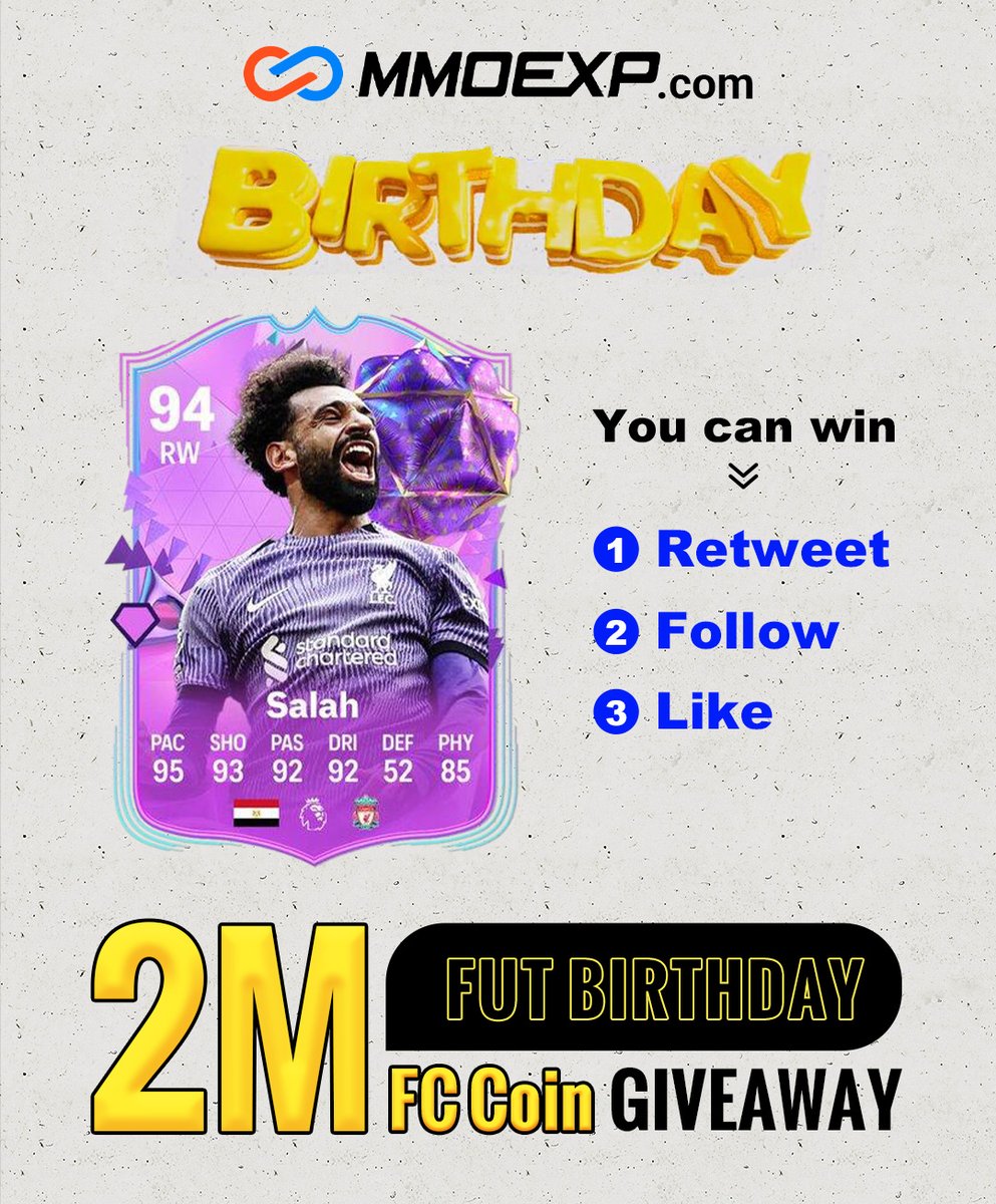 🔥Another 2M Giveaway to Celebrate FUT Birthday ✅Follow & Retweet & Like for a chance to win 🎁Picking 4x 500k winners this weekend. Each gets 500K free coin #FC24 🚨Good Luck to you guys! #EAFC24 #UltimateBirthday