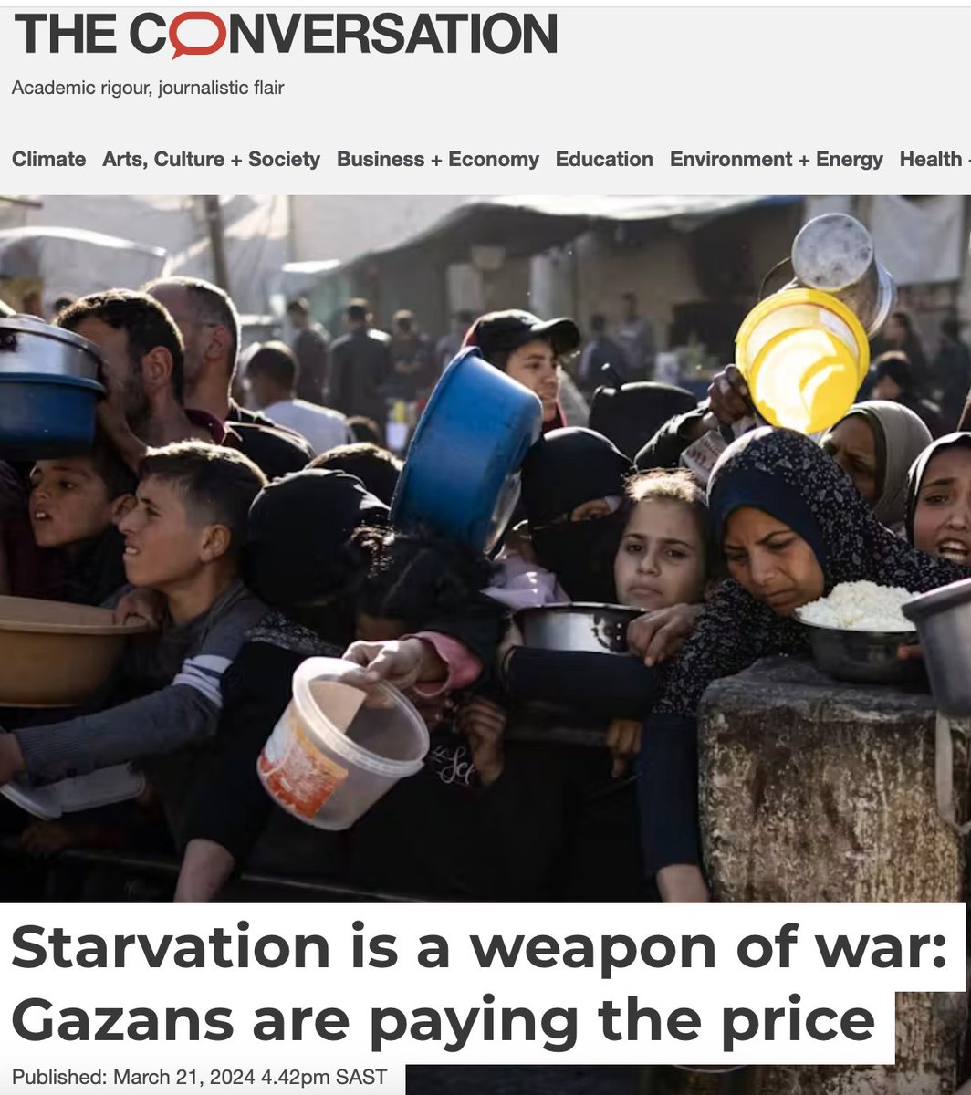 The whole of Gaza is a crime scene And yet SA's application to the @CIJ_ICJ predicted all these horrors & inhumanities if Israel was allowed to continue with prima facie genocidal conduct It has now been proven 'None so blind as those who will not see' theconversation.com/starvation-is-…