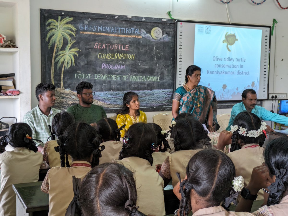 As part of #SeaTurtleConservation, the Kanniyakumari Forest Department has been conducting awareness programs for Govt. school students to educate the young minds about the importance of sea turtles and their conservation.