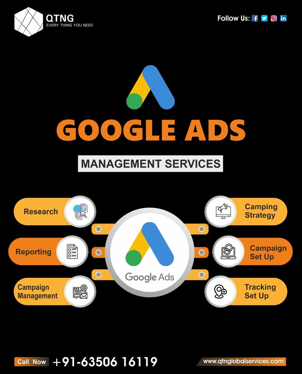 Google Ads Management Services!
.
Like and Follow us for More Content 👉: QTN Global Services Pvt. Ltd. Alwar, Rajasthan
.
#google #management #googlemaps #adsonreels #googleme #googleranking #googleads #digitalmarketing #seo #marketing #facebookads #google #socialmediamarketing
