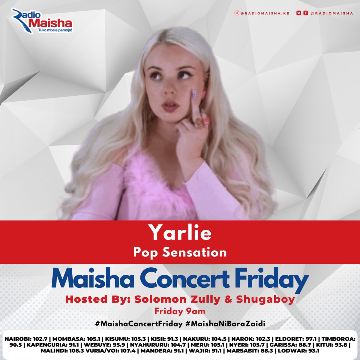 Let's party on Maisha Concert Friday with our guests Awinja and Yarlie. #MaishaConcertFriday #MaishaNiBoraZaidi #RadioZaidiYaRadio