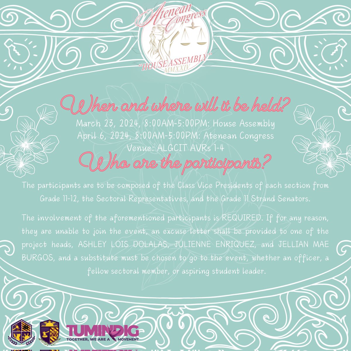 XUSHSGLegis's tweet photo. Register for cHAnge!💜

As we tackle the technicalities of Legislation, House Assembly is a platform for studentswho wants to make a change within our community. 📌 https://t.co/UG0ldIaJgr