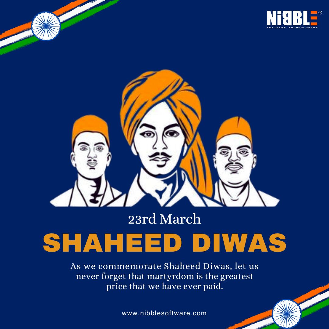 Honoring the brave souls who sacrificed everything for our nation's freedom. Their courage echoes through the ages. 
.
#nibblesoftware #ShaheedDiwas #india #SaluteToMartyrs #IndiaRemembers #RememberingHeroes #JaiHind #NeverForget #IndiaSalutes