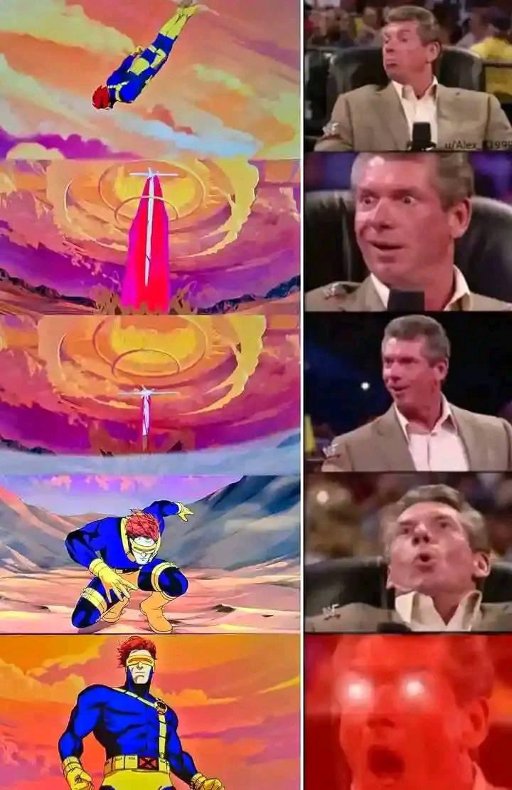 Allen_Matt2814's tweet photo. @WhoWouldWinShow @JamesGavsie @AlmightyRay here it is. Proof cyclops can survive a high altitude fall using his optic blast. #Jameswasright! Suck it master chief! https://t.co/zc9faRHdnR