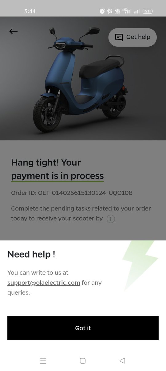 srikantk120's tweet image. "Extremely disappointed with @OlaElectric @ola_supports   S1 Pro Gen 2 order experience. Tried cancelling multiple times, but cancel function isn't working, and no response to my emails for refund. Unacceptable customer service.#refundneeded  
Ord ID: OET-014025615130124-UQO108