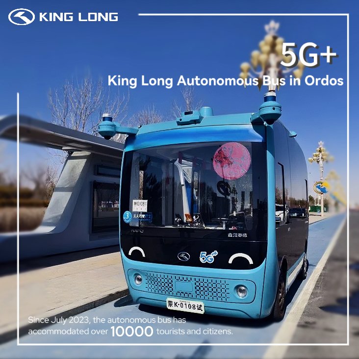 KingLon46393805's tweet image. The King Long autonomous bus has shined brightly in Ordos, China, bringing a brand-new travel experience to local citizens and tourists.
#KingLongBus #autonomousbus