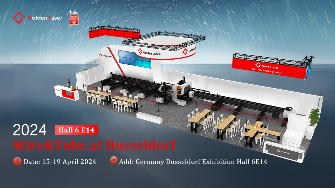 #Goldenlaser News,Welcome to Join us,Let's meet at HALL6 E14,#Wire&Tube At Dusseldorf.
Date:15-19th April 2024,#Germany #Dusseldorf #Exhibition Hall6 E14 #Goldenlaser  #Fiberlasercuttingmachine #tubelasercuttingmachine #pipecuttingmachine #cncmachinery #cncparts #cnctools