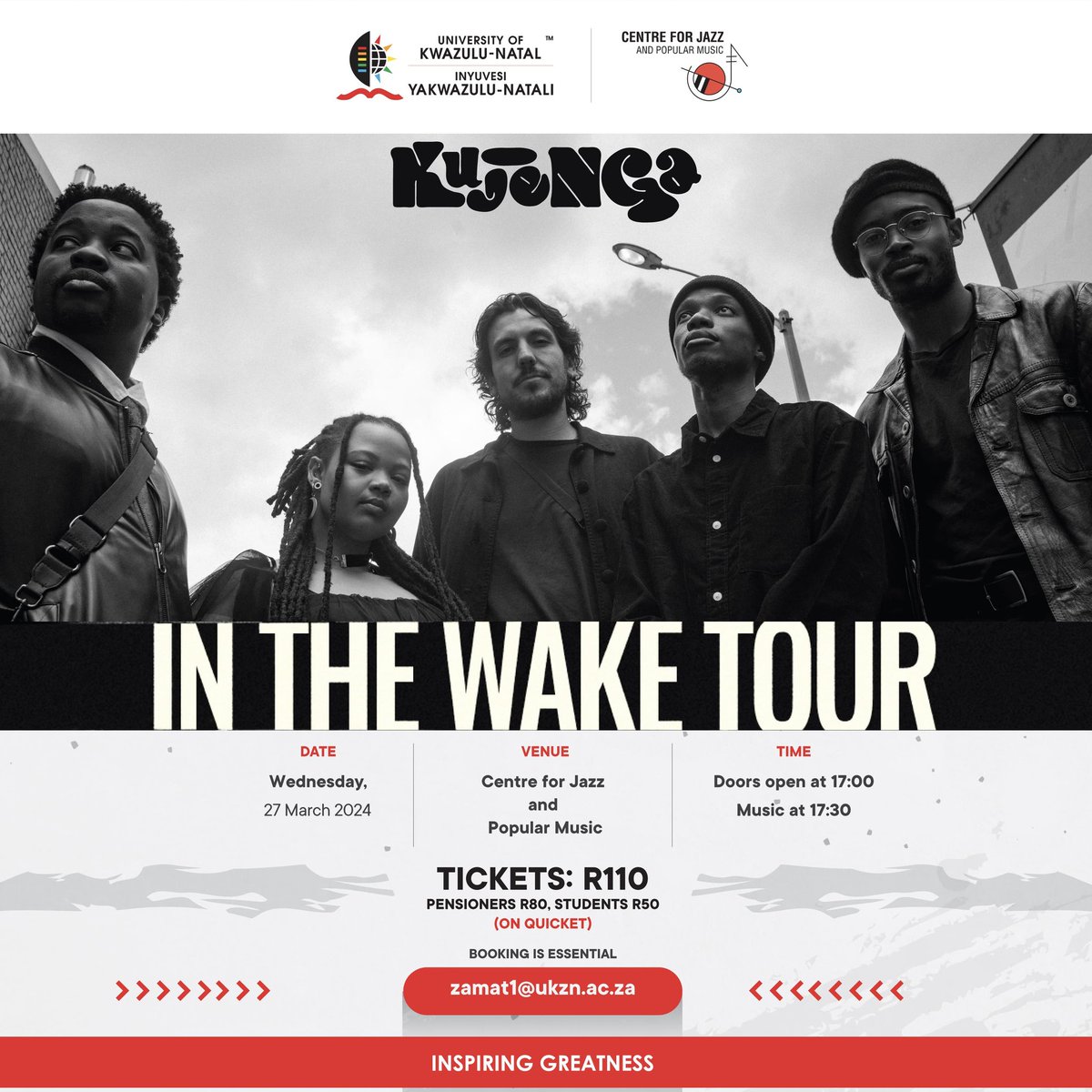 Looking forward to hosting these amazing humans. Catch @KujengaLiveSA live in Durban for their Sophomore album 'In the wake' tour