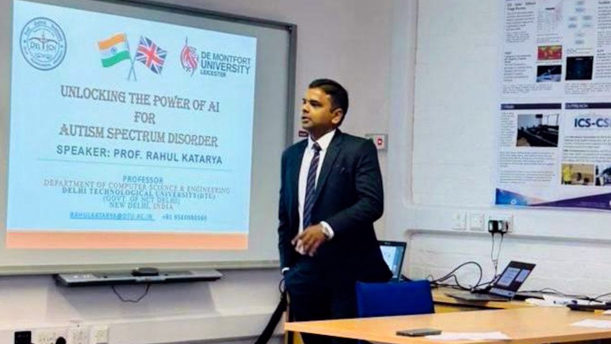 Prof. Rahul Katarya Department of CSE, Delhi Technological University (DTU) Represented from INDIA 🇮🇳 at the prestigious International AI Symposium, 'Artificial Intelligence(AI): 'Seize the Opportunities, Avoid the Hazards,' held at DMU, UK 🇬🇧.