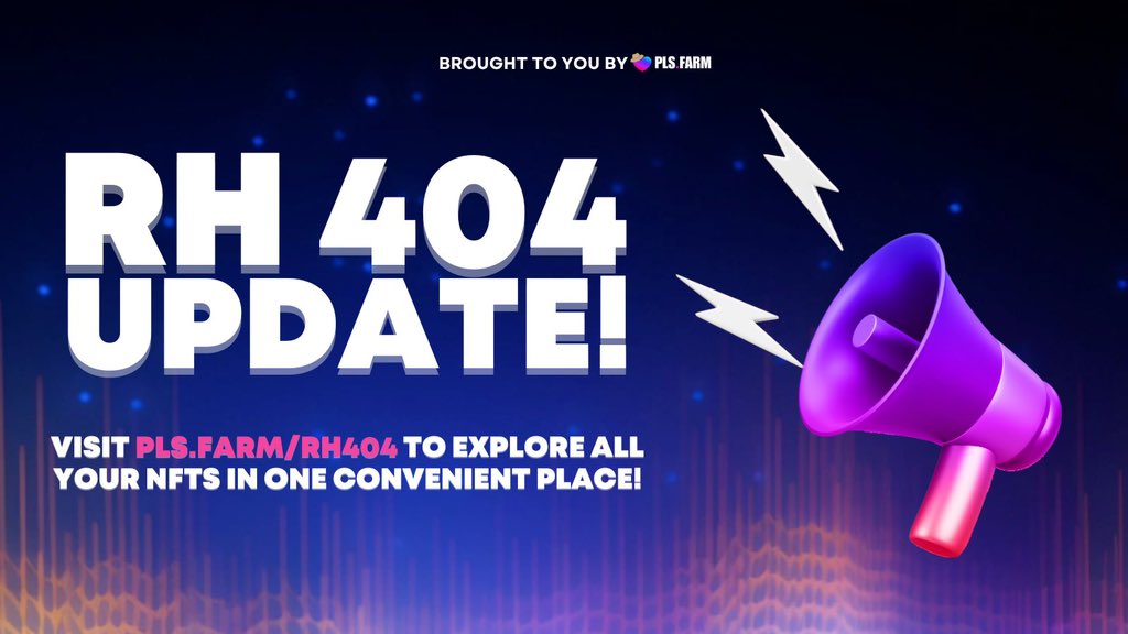 UnpaidAlgorithm's tweet image. 📣 Exciting News! 🚀 The RH 404 Update is live, brought to you by PLS Farm! Discover and manage all your NFTs with ease. Don't miss out on this seamless experience. Check it out now ➡️ pls.farm/farming/?ref=0…
#NFTCommunity #NFTs #Update #CryptoNews