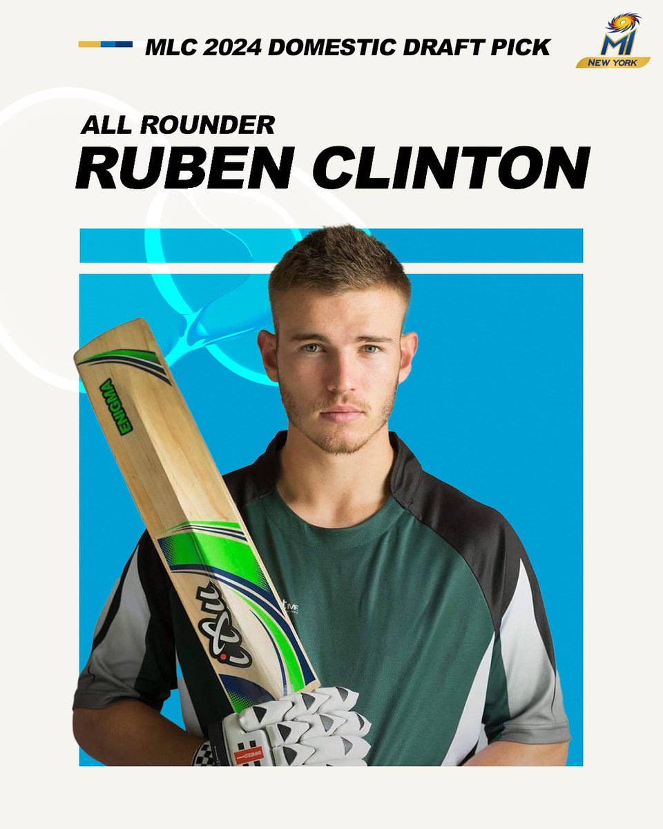 All-round 💥💥 in blue-and-gold, courtesy Ruben Clinton 🔜 Welcome to the #OneFamily 💙 #MINewYork #MLC2024 #MajorLeagueCricket