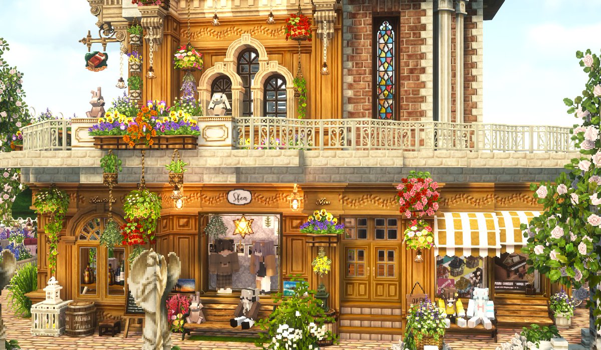 soybenand's tweet image. 一層目の商業区が完成したので二層目の居住区に取りかかってます🫶&amp;gt;_&amp;lt;
#miniaturia #cocricot #customnpc #minecraft建築コミュ #minecraftbuilds