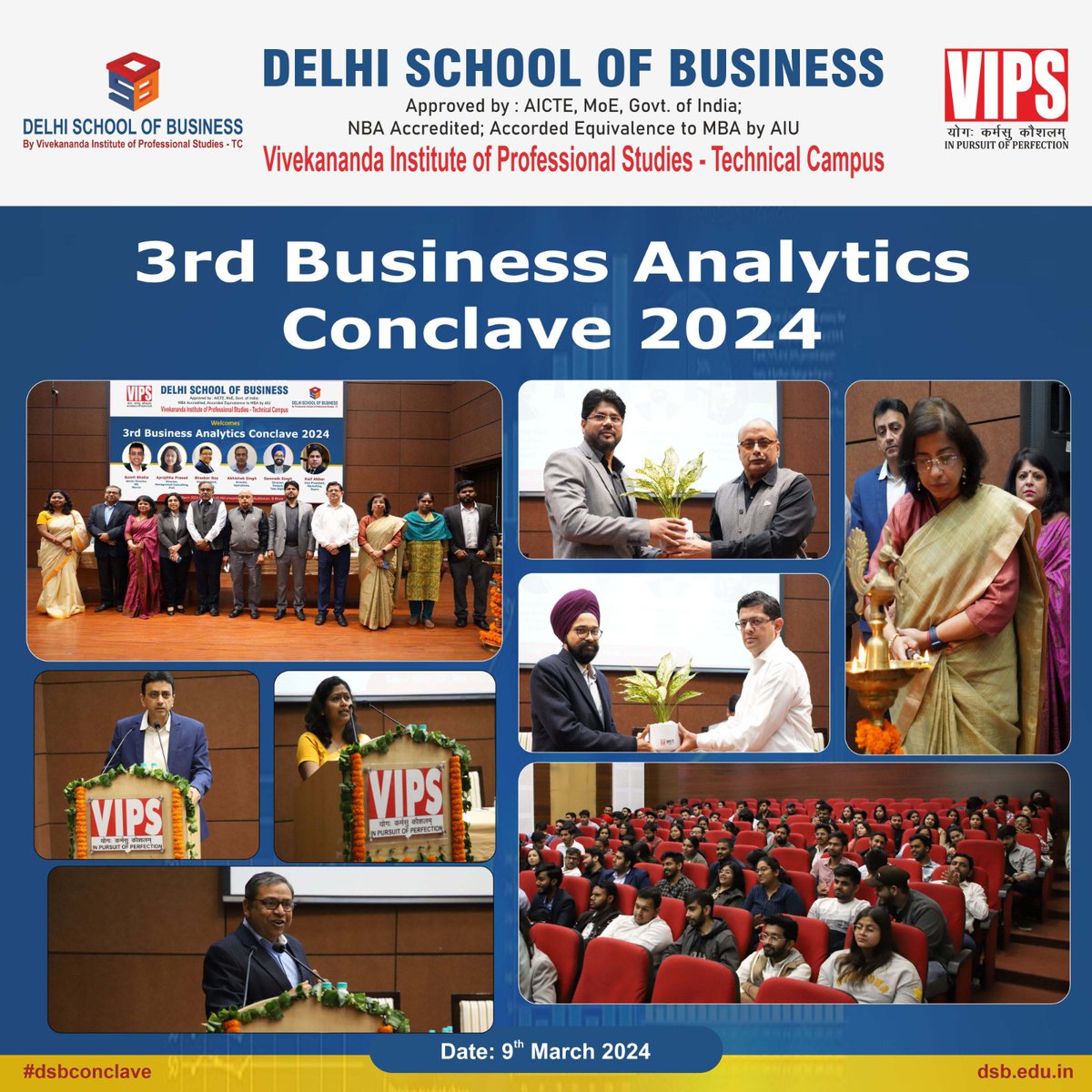 Thrilled to share the resounding success of our 3rd Business Conclave held on March 9th! Our esteemed speakers ignited young minds with some groundbreaking facts on Fintech, Data Analytics, and more. #BusinessConclave #EmpoweringYoungMinds #PGDMOpportunities #DSB2024