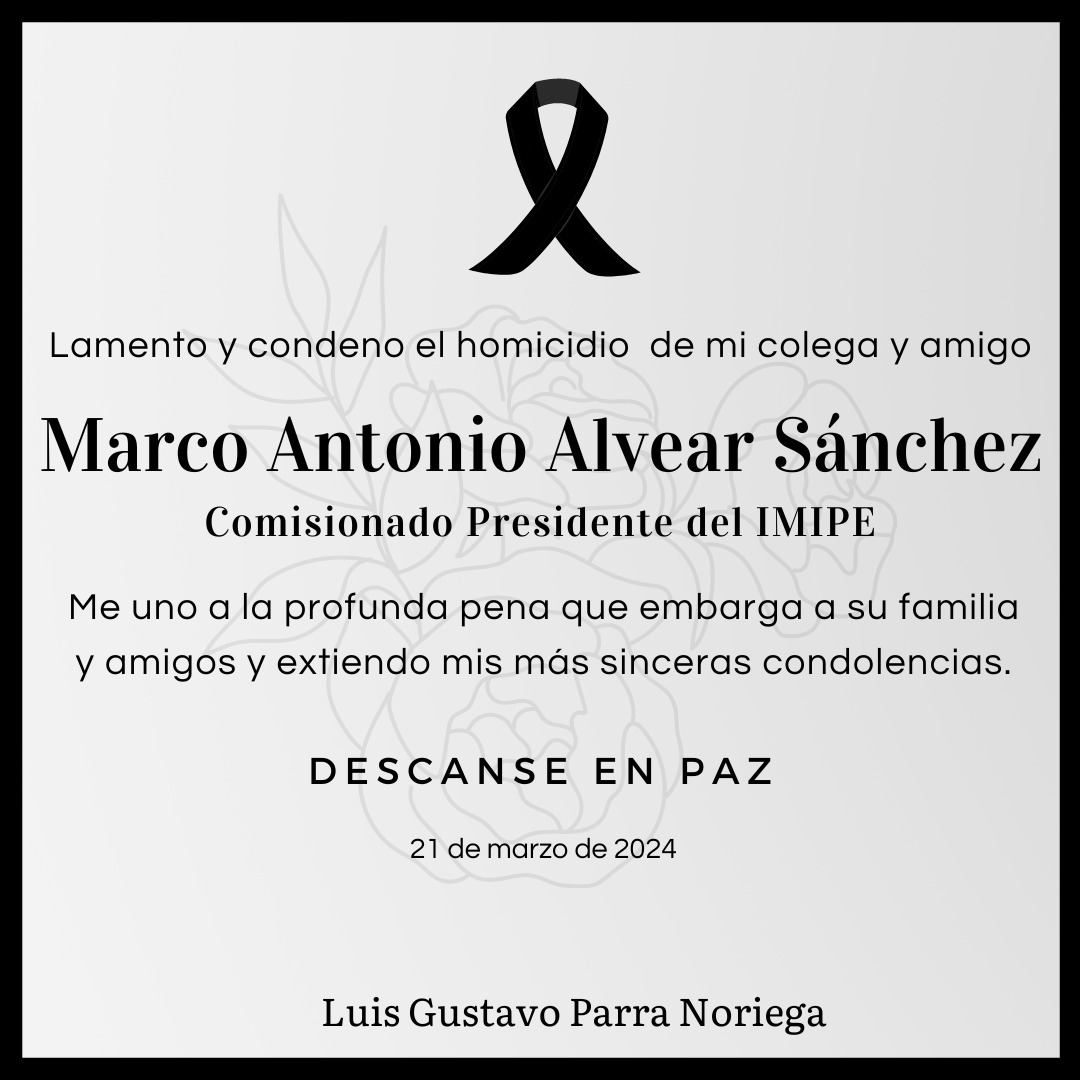 lgparranoriega's tweet photo. Te vamos a extrañar estimado @MarcoAn90615554.
Un abrazo y mis oraciones para su familia, amigos y colegas del Pleno @_IMIPE 🙏QEPD. https://t.co/EeUJNisDR3