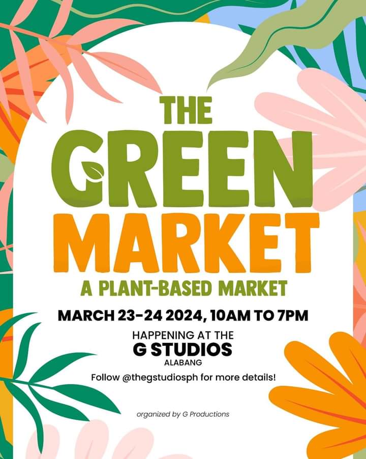 @mateoguidicelli and @JustSarahG will have their very own booth, Plant Forward. Only  at #TheGreenMarket at #GStudios! Drop by and say hi this weekend, March 23 and 24. 😌🌱 #PlantBased #PlantBasedPH

©️📸