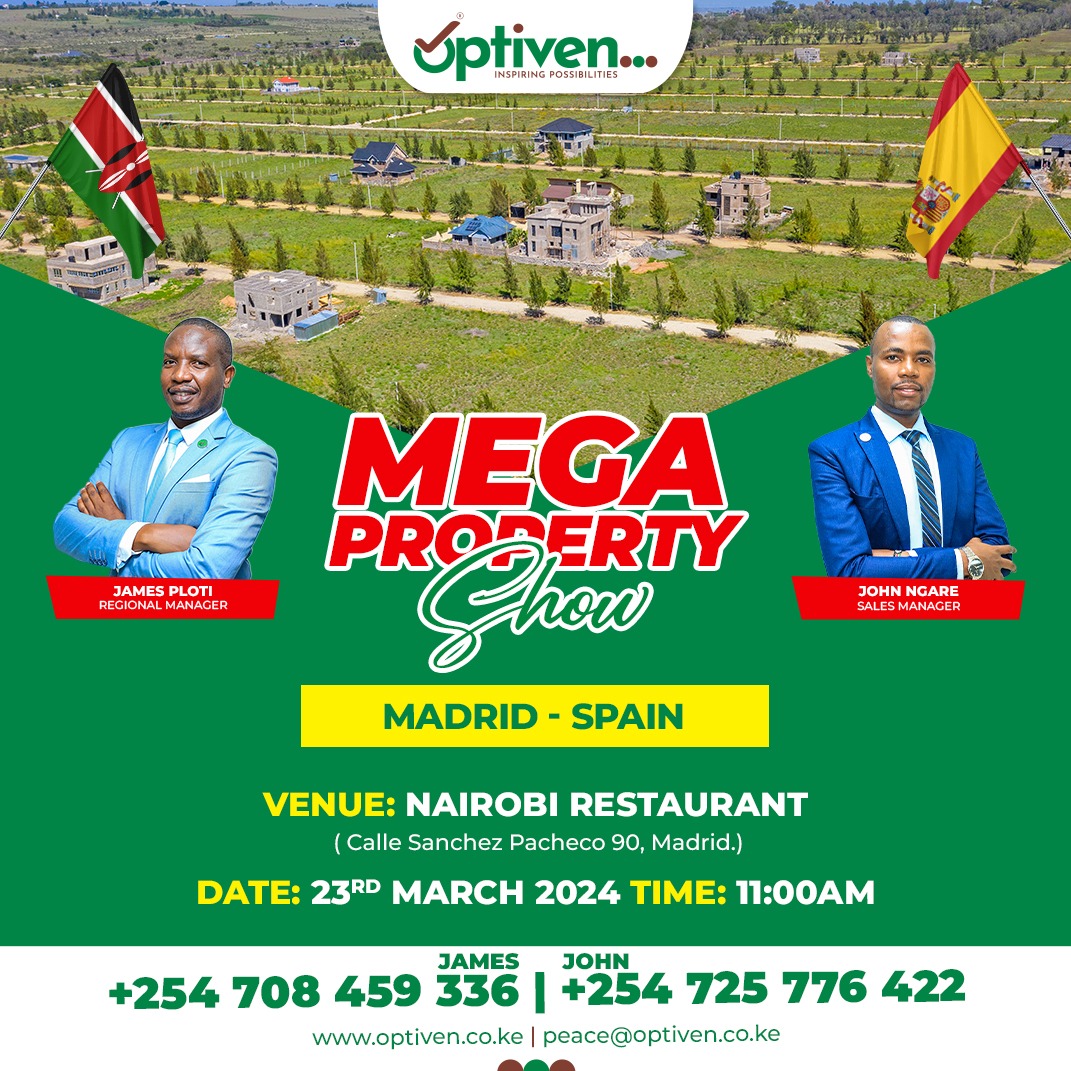 NGichuku's tweet photo. Dreaming of investing in Kenya but unsure where to start? Join us on one of our exclusive tours across Europe and discover the endless possibilities awaiting you back home! #OptivenInDiaspora https://t.co/Vg1eVW3WPL call us today on 0723 400 500! https://t.co/pdlcbkbkeE
